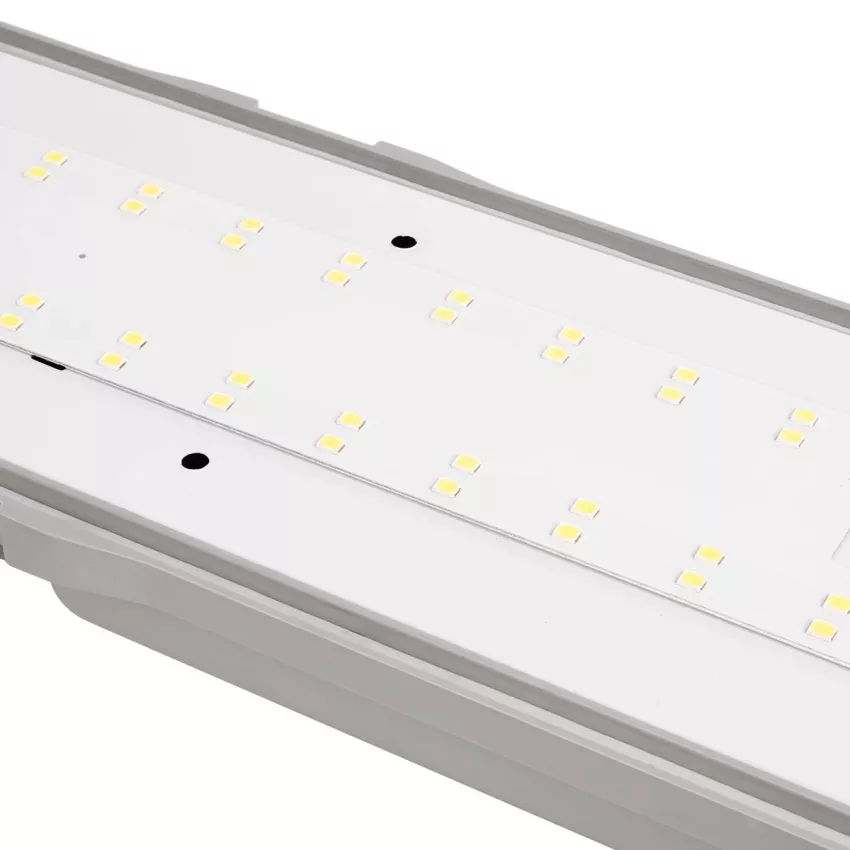 GLOBOSTAR® EMERGANO  120cm Γραμμικό Βιομηχανικό Φωτιστικό Tri-Proof Τεχνολογίας Emergency με Ενσωματωμένη Μπαταρία Li-Ion 3.7V 5000mAH & Αυτονομία 3 Ώρες LED 48W 6240lm 120° AC 220-240V Αδιάβροχο IP65 Ψυχρό Λευκό 6000K - LUMILEDs SMD Chip & TÜV SÜ