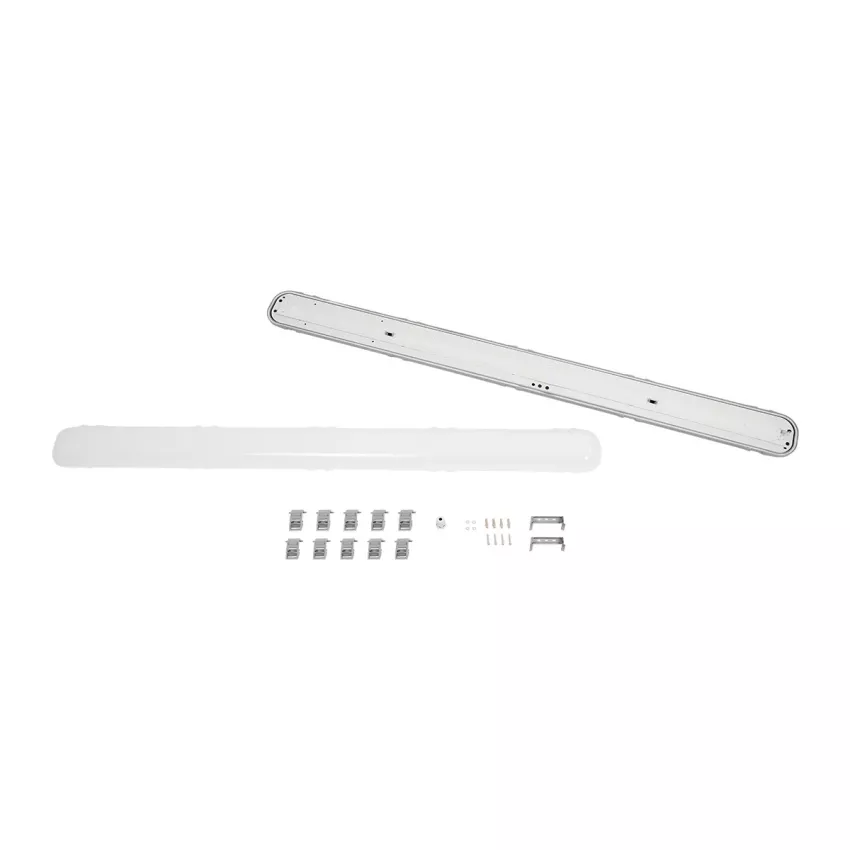 GLOBOSTAR® EMERGANO  120cm Γραμμικό Βιομηχανικό Φωτιστικό Tri-Proof Τεχνολογίας Emergency με Ενσωματωμένη Μπαταρία Li-Ion 3.7V 5000mAH & Αυτονομία 3 Ώρες LED 48W 6240lm 120° AC 220-240V Αδιάβροχο IP65 Ψυχρό Λευκό 6000K - LUMILEDs SMD Chip & TÜV SÜ