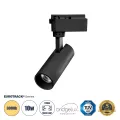 Globostar BEAMTRACK  Μονοφασικό Φωτιστικό Σποτ Ράγας LED 10W 230V 1200lm 30° Acrylic HQ LENS AC 220-240V IP20 Φ4.6 x Υ12.5cm Θερμό Λευκό 3000k - EUROTRACK® System 1L+1N - Μαύρο - Bridgelux Chip - TUV Certified Driver