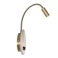GLOBOSTAR® GOOSE  Μοντέρνο Φωτιστικό Τοίχου - Απλίκα Ξενοδοχείου Reading Light με Φορτιστή USB 3A LED 6W 540lm 36° & 360° AC 220-240V IP20 Θερμό Λευκό 2700K - CREE XPE & Lumileds SMD Chip - Χρυσό Βούρτσας - Μ15.5 x Π15 x Υ30.5cm