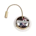 GLOBOSTAR® GOOSE  Μοντέρνο Φωτιστικό Τοίχου - Απλίκα Ξενοδοχείου Reading Light με Φορτιστή USB 3A LED 6W 540lm 36° & 360° AC 220-240V IP20 Θερμό Λευκό 2700K - CREE XPE & Lumileds SMD Chip - Χρυσό Βούρτσας - Μ15.5 x Π15 x Υ30.5cm