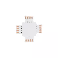 Connector + Σταυρός για RGB Ταινίες LED 7.2 & 14.4 Watt - Μ3 x Π3 x Υ0.1cm
