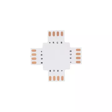 Connector + Σταυρός για RGB Ταινίες LED 7.2 & 14.4 Watt - Μ3 x Π3 x Υ0.1cm