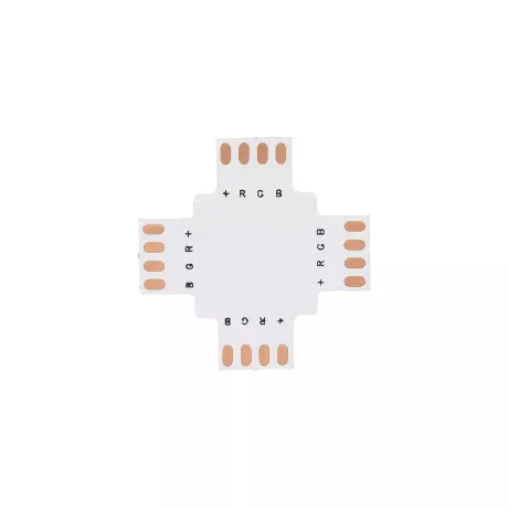 Connector + Σταυρός για RGB Ταινίες LED 7.2 & 14.4 Watt - Μ3 x Π3 x Υ0.1cm