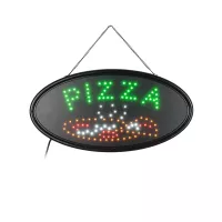 Φωτιστικό Ταμπέλα LED Οβάλ Σήμανσης PIZZA 3W με Πρίζα AC 230V - Μ48 x Π1.8 x Υ24.5cm