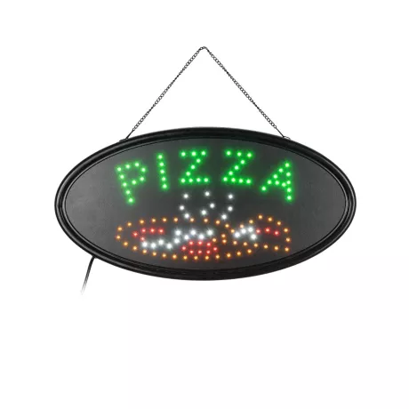 Φωτιστικό Ταμπέλα LED Οβάλ Σήμανσης PIZZA 3W με Πρίζα AC 230V - Μ48 x Π1.8 x Υ24.5cm