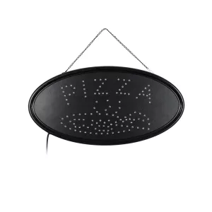 Φωτιστικό Ταμπέλα LED Οβάλ Σήμανσης PIZZA 3W με Πρίζα AC 230V - Μ48 x Π1.8 x Υ24.5cm