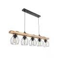 GLOBOSTAR® BARISTA  Vintage Κρεμαστό Φωτιστικό Οροφής με Ντουί 5 x E27 AC 220-240V IP20 - Μπεζ & Μαύρο - Μ100 x Π14.5 x Υ26cm