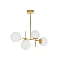 GLOBOSTAR® GLOBUS  Μοντέρνο Φωτιστικό Οροφής με Ντουί 4 x E27 AC 220-240V IP20 - Λευκό & Χρυσό - Μ70 x Π15 x Υ34cm