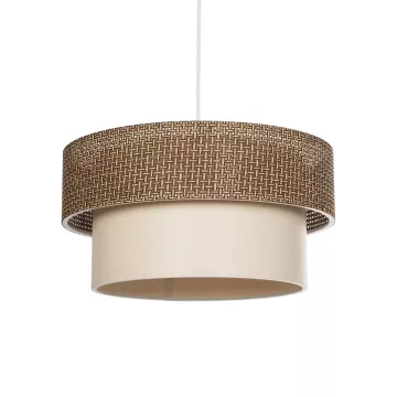 GLOBOSTAR® LIVA  Μοντέρνο Κρεμαστό Φωτιστικό Οροφής με Ντουί 1 x E27 AC 220-240V IP20 - Καφέ & Μπεζ - Μ38 x Π38 x Υ30cm