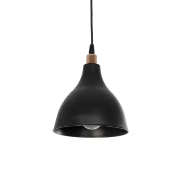 GLOBOSTAR® RADE  Μοντέρνο Κρεμαστό Φωτιστικό Οροφής με Ντουί 1 x E27 AC 220-240V IP20 - Μαύρο & Χάλκινο - Μ18.5 x Π18.5 x Υ23cm