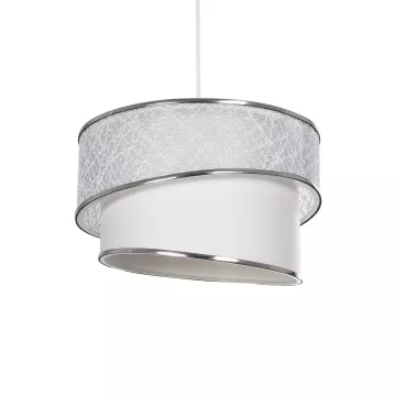 GLOBOSTAR® SONIA  Μοντέρνο Κρεμαστό Φωτιστικό Οροφής με Ντουί 1 x E27 AC 220-240V IP20 - Λευκό & Ασημί - Μ30 x Π30 x Υ24cm