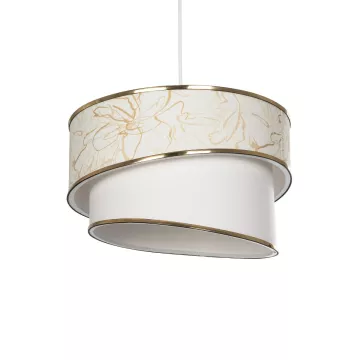 GLOBOSTAR® SONIA  Μοντέρνο Κρεμαστό Φωτιστικό Οροφής με Ντουί 1 x E27 AC 220-240V IP20 - Λευκό & Χρυσό - Μ30 x Π30 x Υ24cm