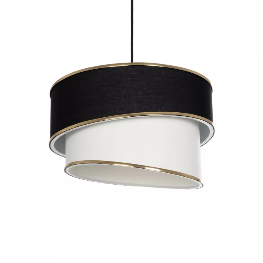 GLOBOSTAR® SONIA  Μοντέρνο Κρεμαστό Φωτιστικό Οροφής με Ντουί 1 x E27 AC 220-240V IP20 - Μαύρο & Λευκό - Μ30 x Π30 x Υ24cm