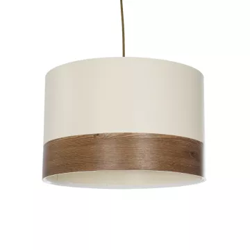 GLOBOSTAR® ZYKLUS  Μοντέρνο Κρεμαστό Φωτιστικό Οροφής με Ντουί 1 x E27 AC 220-240V IP20 - Μπεζ & Καφέ - Μ36 x Π36 x Υ25cm