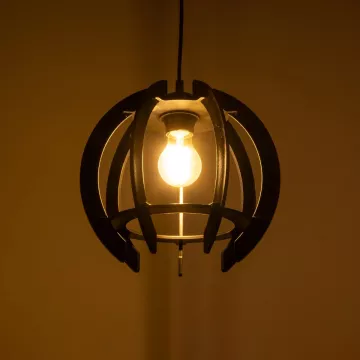 VIVIDUS  Μοντέρνο Κρεμαστό Φωτιστικό Ανάρτηση Μονόφωτο 1 x E27 IP20 Μαύρο & Διάφανο Πλαστικό - Μ30 x Π30 x Υ70cm
