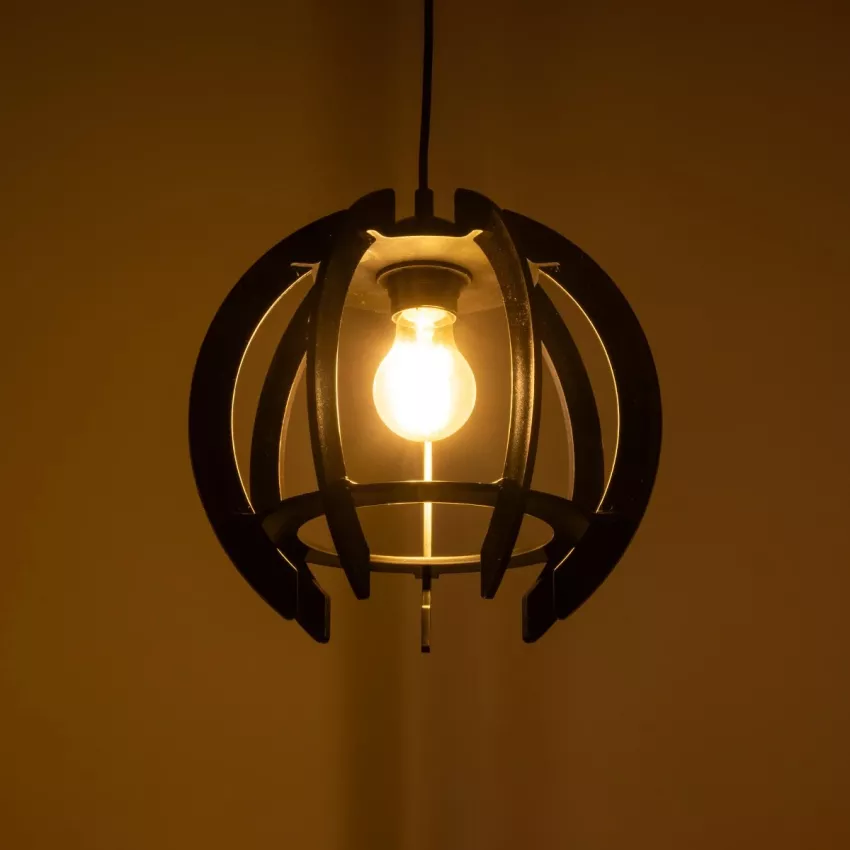 VIVIDUS  Μοντέρνο Κρεμαστό Φωτιστικό Ανάρτηση Μονόφωτο 1 x E27 IP20 Μαύρο & Διάφανο Πλαστικό - Μ30 x Π30 x Υ70cm