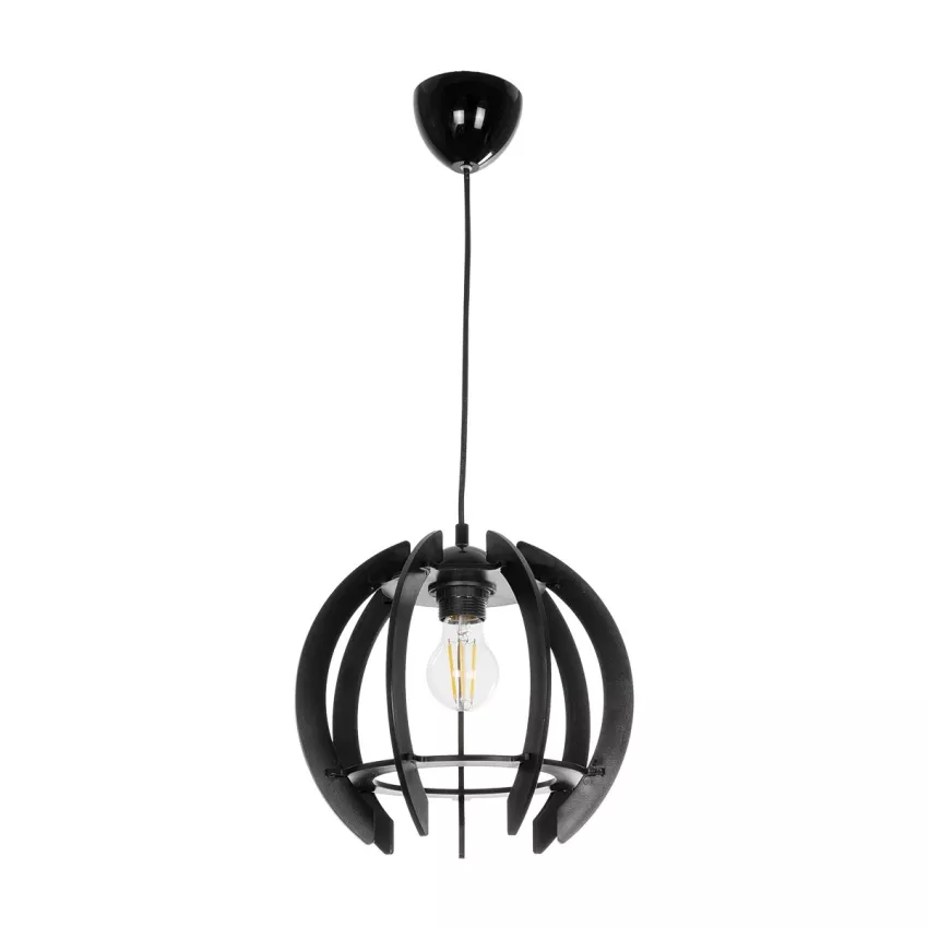 VIVIDUS  Μοντέρνο Κρεμαστό Φωτιστικό Ανάρτηση Μονόφωτο 1 x E27 IP20 Μαύρο & Διάφανο Πλαστικό - Μ30 x Π30 x Υ70cm