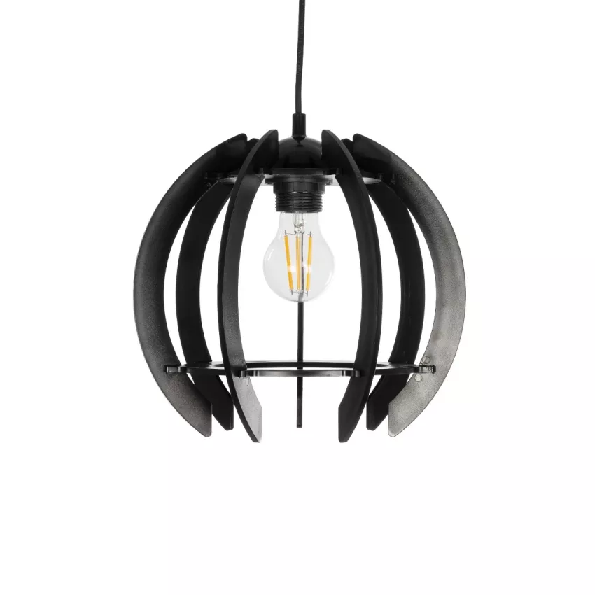 VIVIDUS  Μοντέρνο Κρεμαστό Φωτιστικό Ανάρτηση Μονόφωτο 1 x E27 IP20 Μαύρο & Διάφανο Πλαστικό - Μ30 x Π30 x Υ70cm