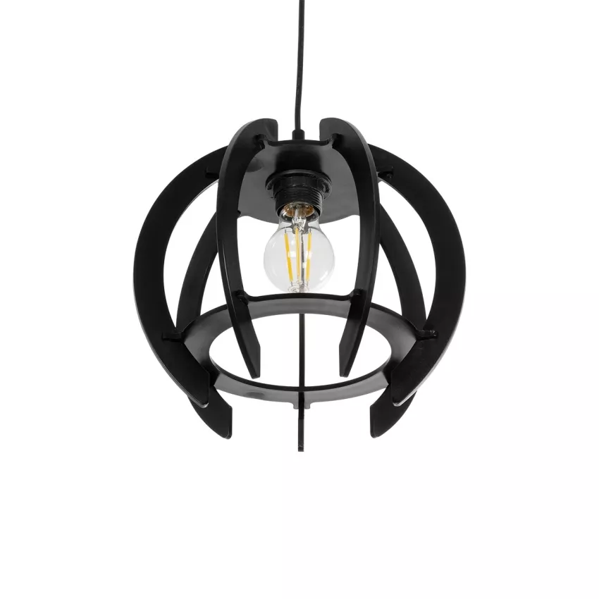 VIVIDUS  Μοντέρνο Κρεμαστό Φωτιστικό Ανάρτηση Μονόφωτο 1 x E27 IP20 Μαύρο & Διάφανο Πλαστικό - Μ30 x Π30 x Υ70cm