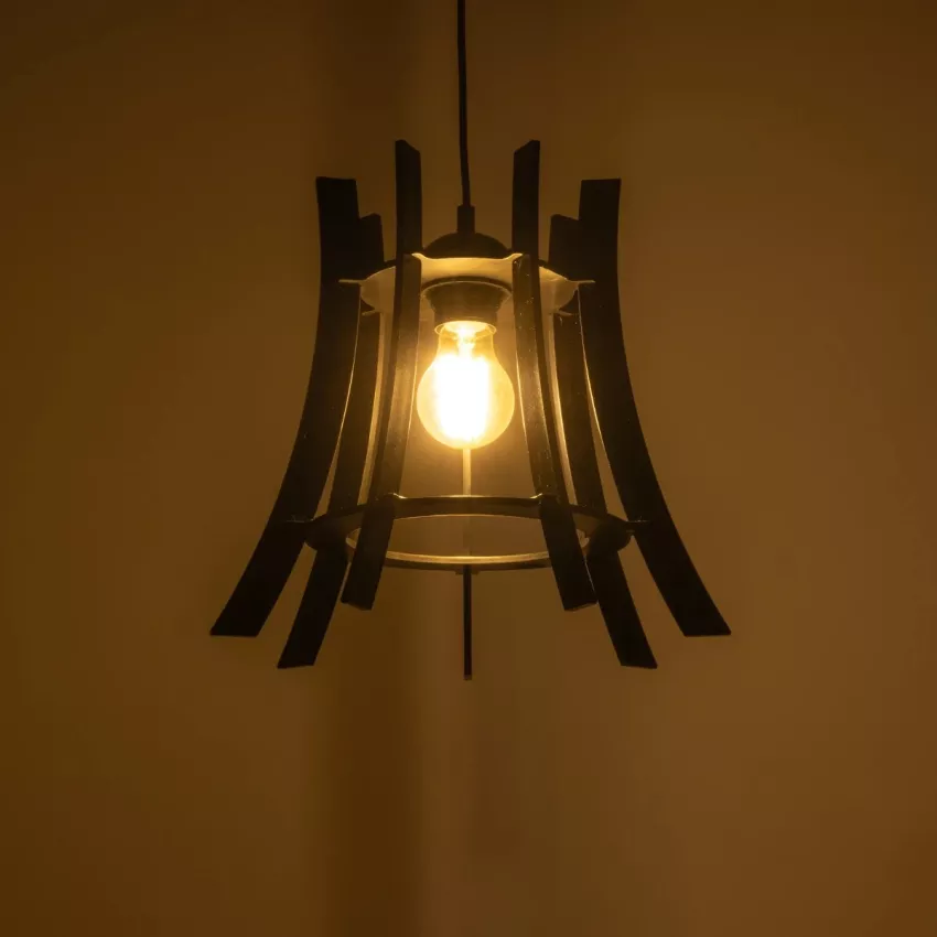 VIVIDUS  Μοντέρνο Κρεμαστό Φωτιστικό Ανάρτηση Μονόφωτο 1 x E27 IP20 Μαύρο & Διάφανο Πλαστικό - Μ30 x Π30 x Υ70cm