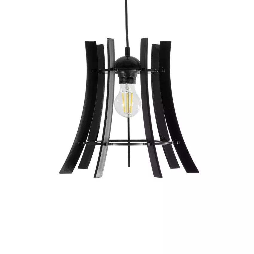 VIVIDUS  Μοντέρνο Κρεμαστό Φωτιστικό Ανάρτηση Μονόφωτο 1 x E27 IP20 Μαύρο & Διάφανο Πλαστικό - Μ30 x Π30 x Υ70cm