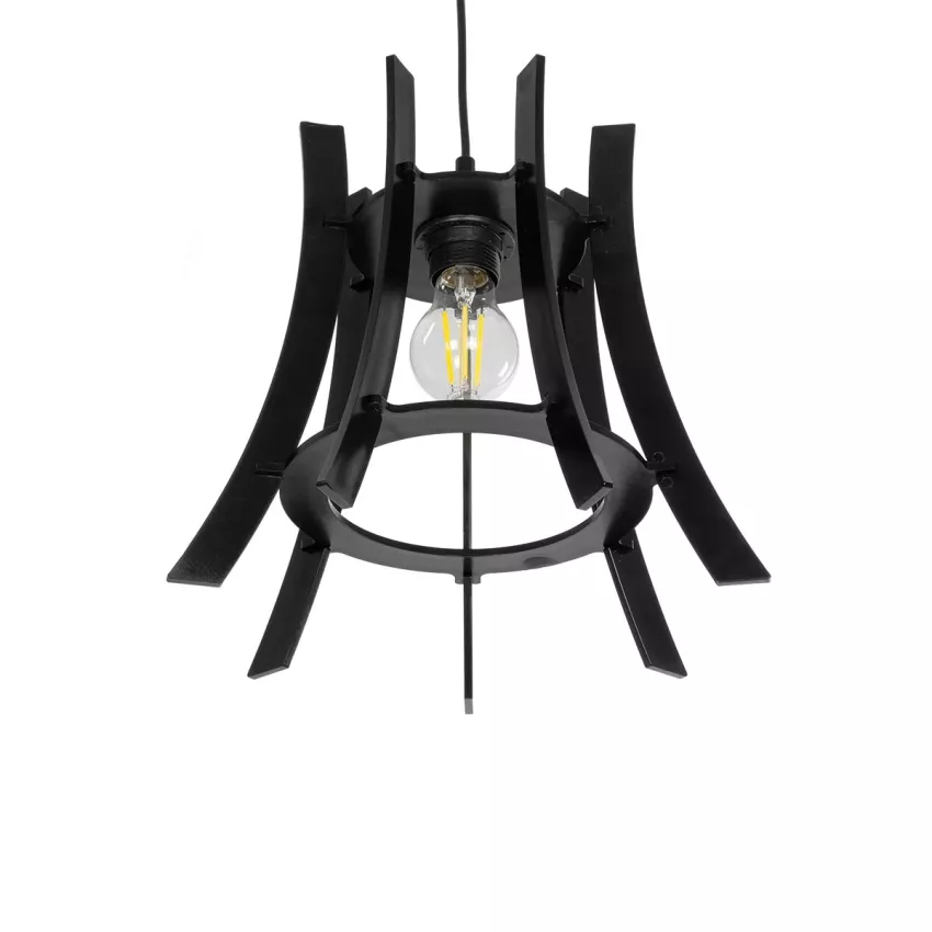 VIVIDUS  Μοντέρνο Κρεμαστό Φωτιστικό Ανάρτηση Μονόφωτο 1 x E27 IP20 Μαύρο & Διάφανο Πλαστικό - Μ30 x Π30 x Υ70cm