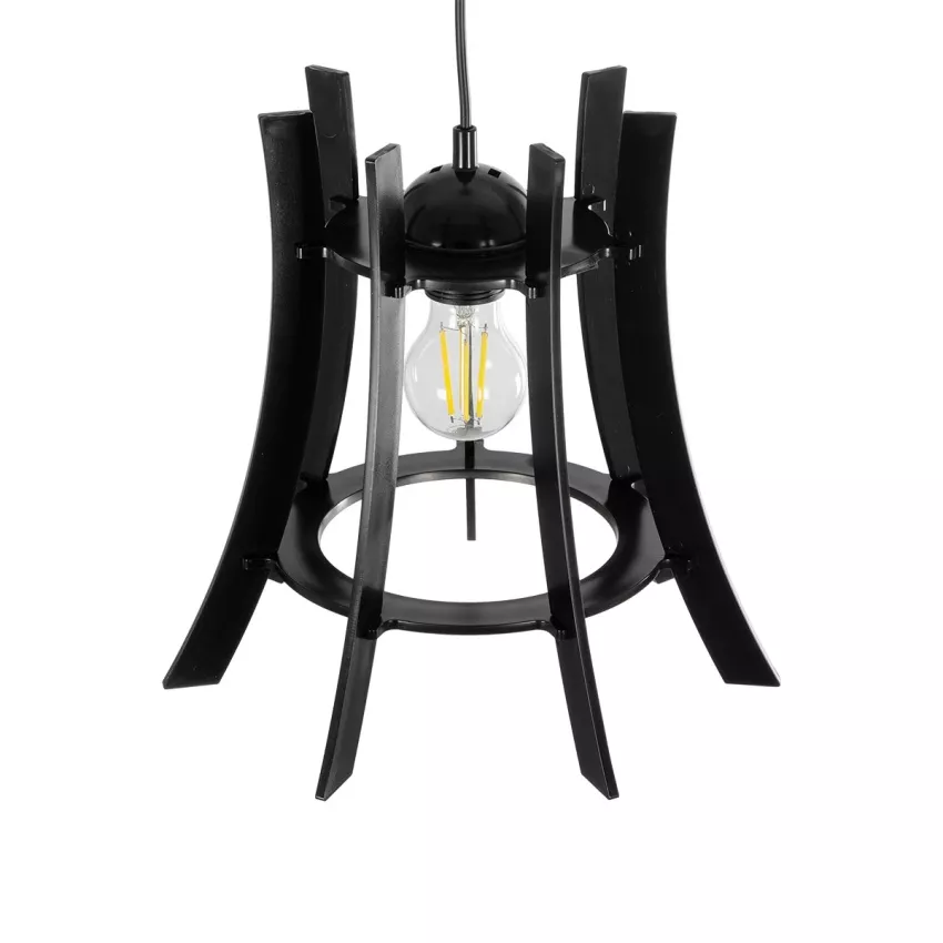 VIVIDUS  Μοντέρνο Κρεμαστό Φωτιστικό Ανάρτηση Μονόφωτο 1 x E27 IP20 Μαύρο & Διάφανο Πλαστικό - Μ30 x Π30 x Υ70cm