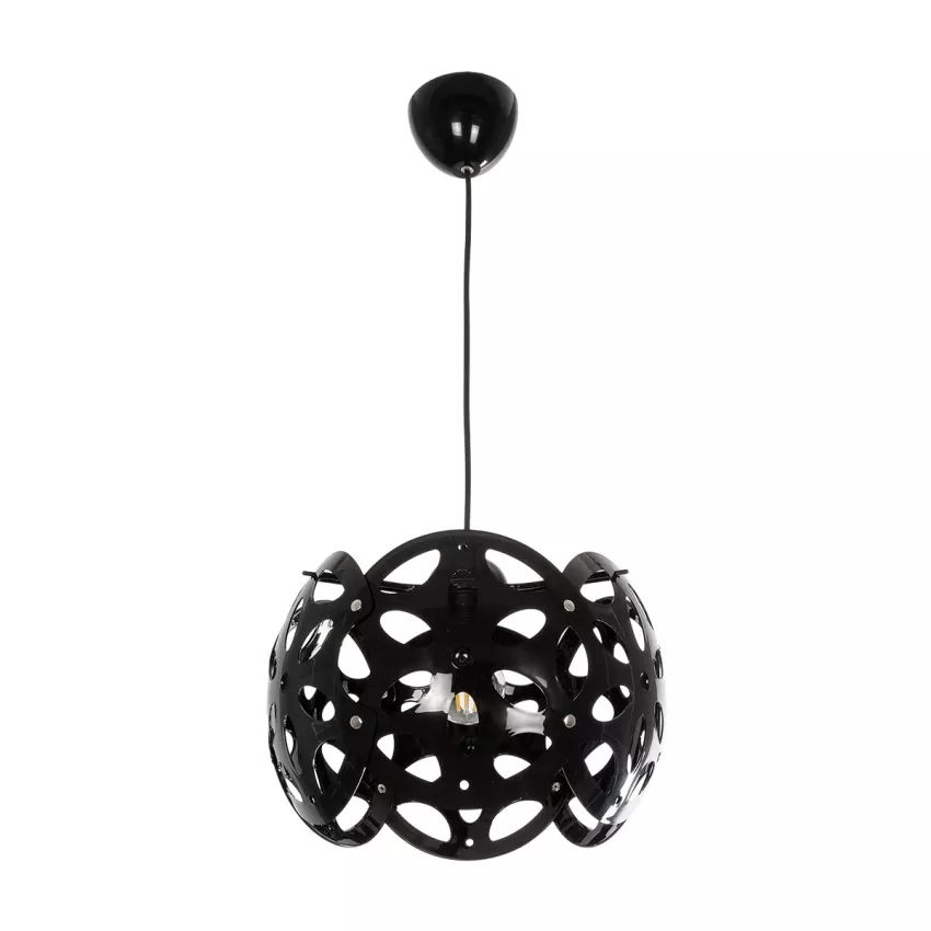 DOMINIC  Μοντέρνο Κρεμαστό Φωτιστικό Καπέλο Μονόφωτο 1 x E27 IP20 Μαύρο Πλαστικό - Μ30 x Π30 x Υ70cm