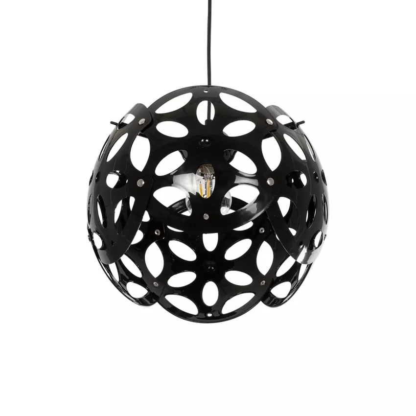 DOMINIC  Μοντέρνο Κρεμαστό Φωτιστικό Καπέλο Μονόφωτο 1 x E27 IP20 Μαύρο Πλαστικό - Μ30 x Π30 x Υ70cm