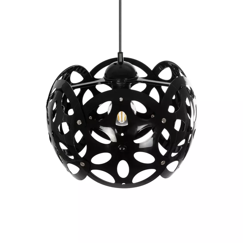 DOMINIC  Μοντέρνο Κρεμαστό Φωτιστικό Καπέλο Μονόφωτο 1 x E27 IP20 Μαύρο Πλαστικό - Μ30 x Π30 x Υ70cm