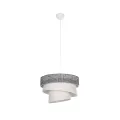 SIERA  Μοντέρνο Κρεμαστό Φωτιστικό Καπέλο Μονόφωτο 1 x E27 IP20 Γκρι & Λευκό Ύφασμα - Μ38 x Π38 x Υ95cm
