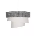 SIERA  Μοντέρνο Κρεμαστό Φωτιστικό Καπέλο Μονόφωτο 1 x E27 IP20 Γκρι & Λευκό Ύφασμα - Μ38 x Π38 x Υ95cm
