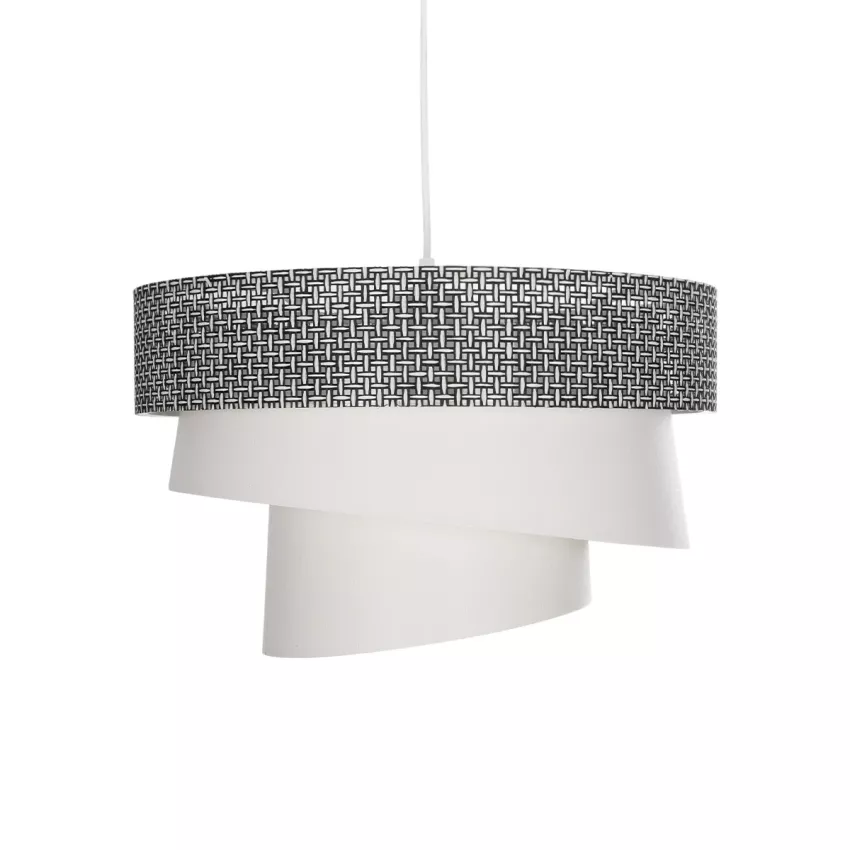 SIERA  Μοντέρνο Κρεμαστό Φωτιστικό Καπέλο Μονόφωτο 1 x E27 IP20 Γκρι & Λευκό Ύφασμα - Μ38 x Π38 x Υ95cm