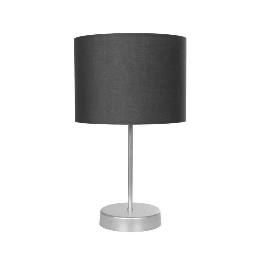 WIZ  Μοντέρνο Επιτραπέζιο Φωτιστικό Μονόφωτο 1 x E27 IP20 Ασημί Μέταλλο Με Γκρι Καπέλο- Μ22 x Π22 x Υ36.5cm