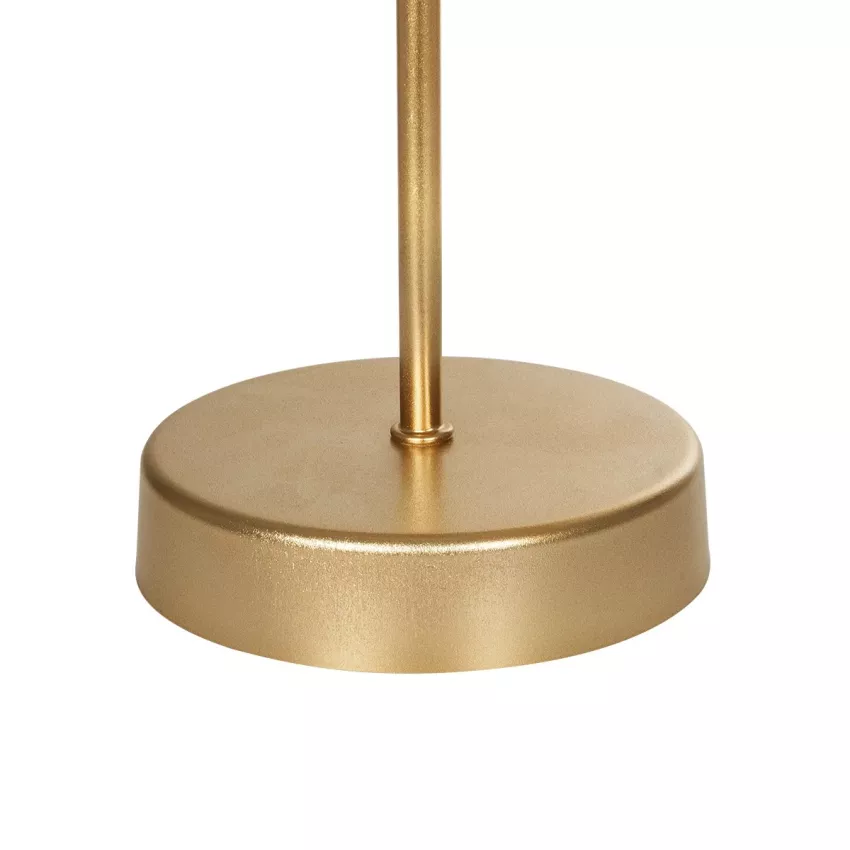 WIZ  Μοντέρνο Επιτραπέζιο Φωτιστικό Πορτατίφ Μονόφωτο 1 x E27 IP20 Χρυσο Μέταλλο με Καφέ & Μπεζ Διάτρητο Ύφασμα - Μ22 x Π22 x Υ36.5cm