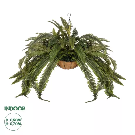 Τεχνητός Κήπος FERN HANGING   Τεχνητό Κρεμαστό Διακοσμητικό Φυτό Φτέρης Π90 x Μ90 x Y70cm