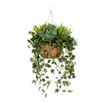 Τεχνητός Κήπος VARIOUS HANGING   Τεχνητό Κρεμαστό Διακοσμητικό Φυτό Φτέρης Π60 x Μ60 x Y70cm