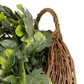 Τεχνητός Κήπος MONSTERA HANGING   Τεχνητό Κρεμαστό Διακοσμητικό Φυτό Φτέρης Π40 x Μ40 x Y88cm