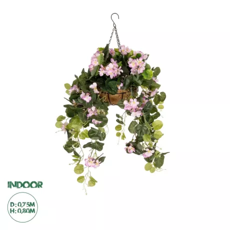 Τεχνητός Κήπος BEGONIA HANGING   Τεχνητό Κρεμαστό Διακοσμητικό Φυτό Βιγόνια Π75 x Μ75 x Y80cm