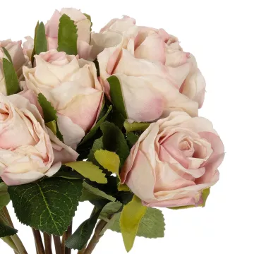 Τεχνητός Κήπος PINK ROSE BOUQUET  Τεχνητό Διακοσμητικό Μπουκέτο Τριαντάφυλλα Ροζ Y36cm