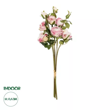 Τεχνητός Κήπος DUSTY PINK ROSE BOUQUET  Τεχνητό Διακοσμητικό Μπουκέτο Τριαντάφυλλα Ανοιχτό Ροζ Y63cm