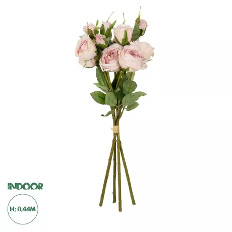 Τεχνητός Κήπος DUSTY PINK ROSE BOUQUET  Τεχνητό Διακοσμητικό Μπουκέτο Τριαντάφυλλα Ανοιχτό Ροζ Y44cm
