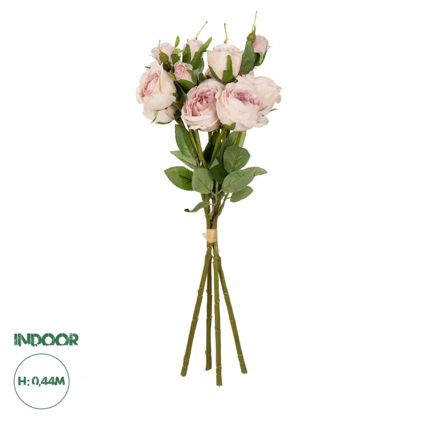 Τεχνητός Κήπος DUSTY PINK ROSE BOUQUET  Τεχνητό Διακοσμητικό Μπουκέτο Τριαντάφυλλα Ανοιχτό Ροζ Y44cm