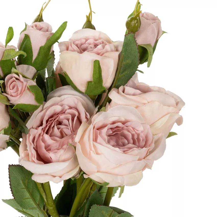 Τεχνητός Κήπος DUSTY PINK ROSE BOUQUET  Τεχνητό Διακοσμητικό Μπουκέτο Τριαντάφυλλα Ανοιχτό Ροζ Y44cm