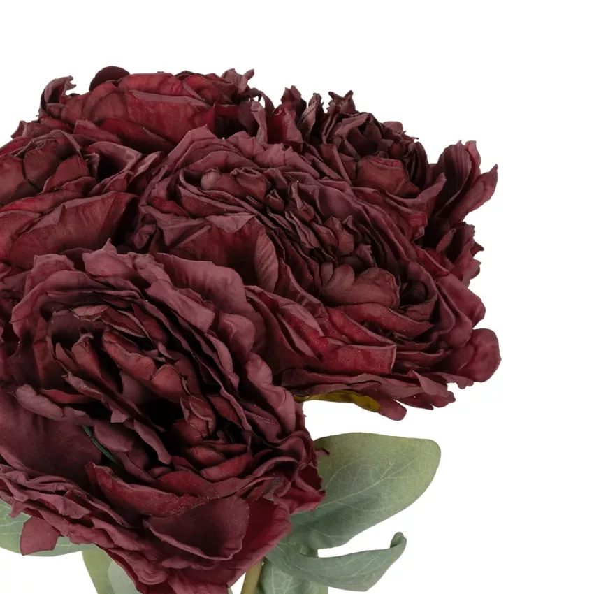 Τεχνητός Κήπος RED PEONY FLOWER BOUQUET  Τεχνητό Διακοσμητικό Μπουκέτο Κόκκινο Παιώνιας Y43cm