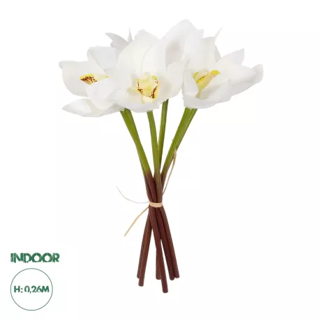 Τεχνητός Κήπος WHITE ORCHID BOUQUET  Τεχνητό Διακοσμητικό Μπουκέτο Λευκής Ορχιδέας Y26cm