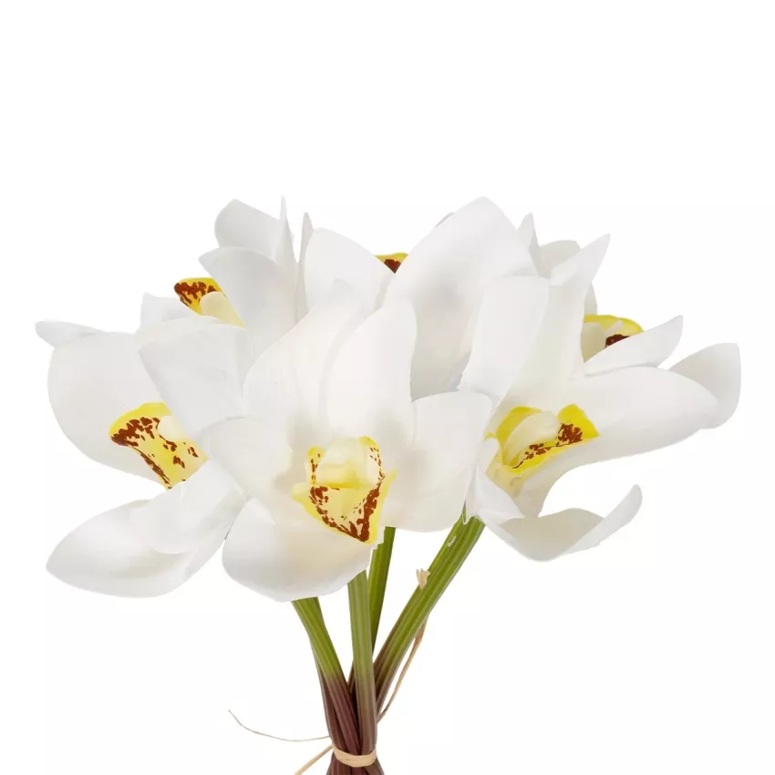 Τεχνητός Κήπος WHITE ORCHID BOUQUET  Τεχνητό Διακοσμητικό Μπουκέτο Λευκής Ορχιδέας Y26cm