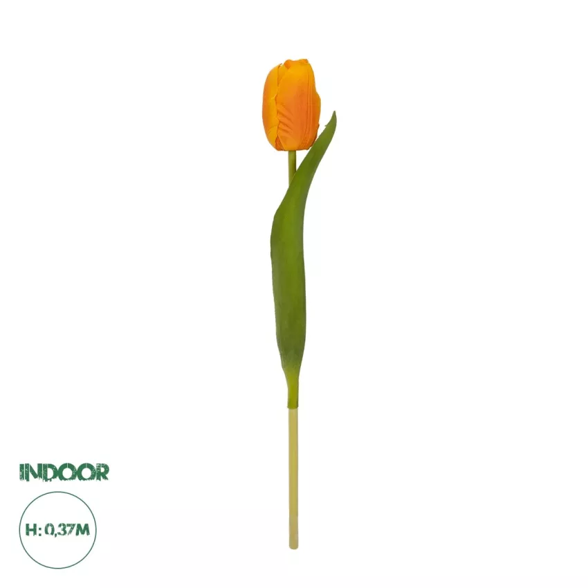 Τεχνητός Κήπος ORANGE TULIP BRANCH  Τεχνητό Διακοσμητικό Κλαδί Πορτοκαλί Τουλίπα Y37cm