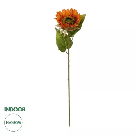Τεχνητός Κήπος ORANGE SUNFLOWER BRANCH  Τεχνητό Διακοσμητικό Κλαδί Ηλιοτρόπιο Πορτοκαλί Y50cm
